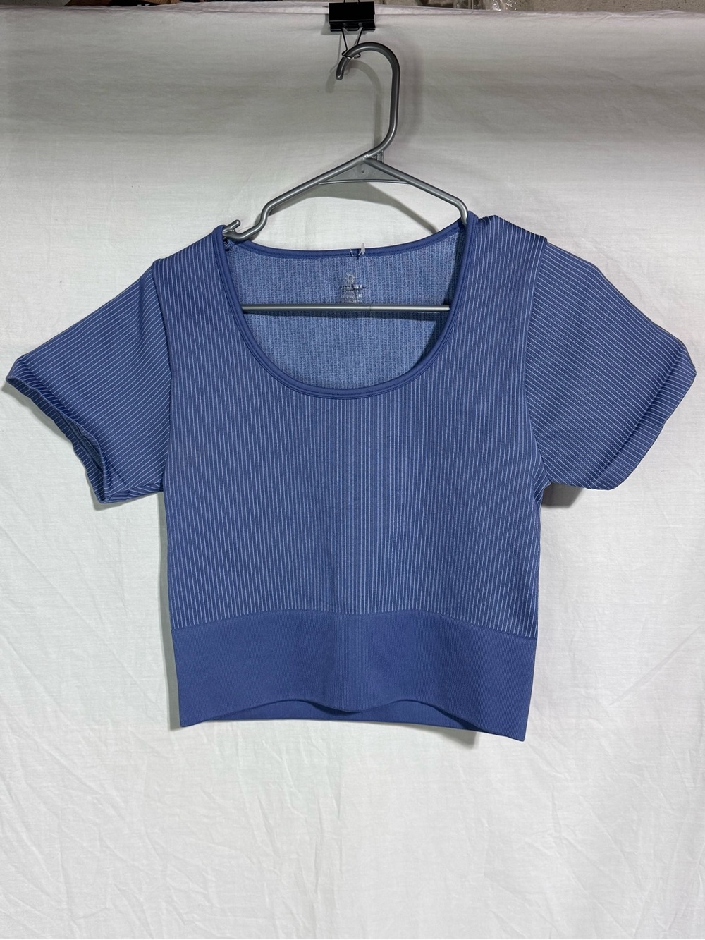 aerie Ribbed Scoop Neck Crop Top - Periwinkle Blue